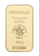 Heraeus Gold Bars