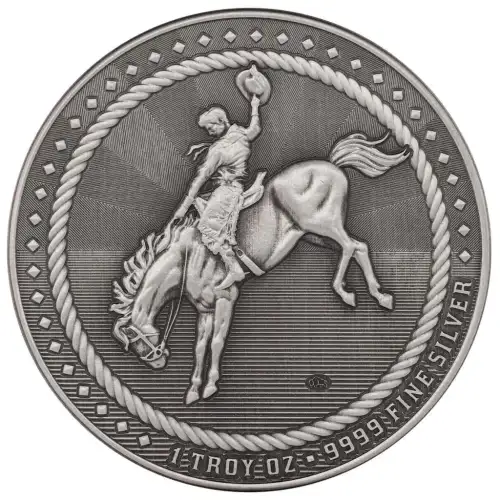 1 oz Cowboy - Buffalo Privy Antique Silver Round (2)