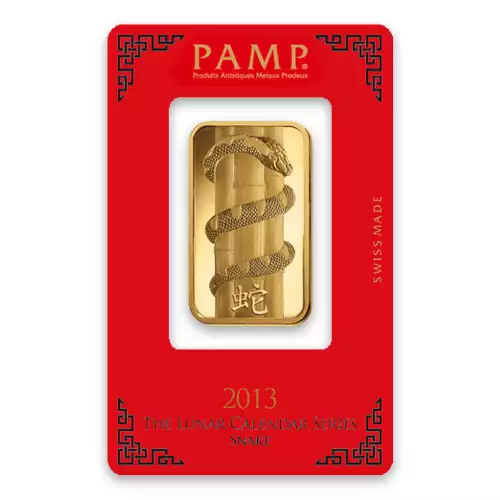 1oz PAMP Gold Bar - Lunar Snake (3)