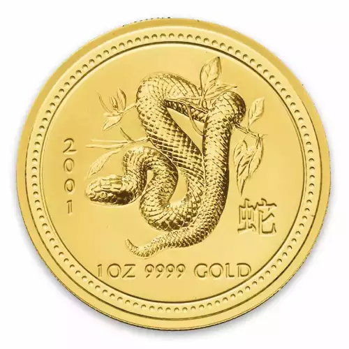 2001 1oz  Australian Perth Mint Gold Lunar: Year of the Snake (2)