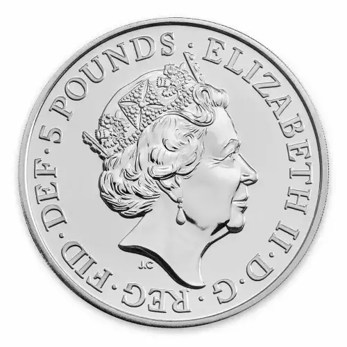 2019 2oz Britain Silver Queen's Beast: The Falcon of the Plantagenets (3)