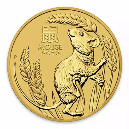 2020 1oz Perth Mint Lunar Series: Year of the Mouse Gold Coin (2)