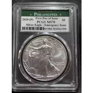 2020-(P) $1 Silver Eagle - Emergency Issue Struck at Philadelphia First Day of Issue (5)