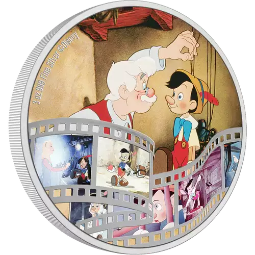 Disney Cinema Masterpieces - 2022 3oz Pinocchio Silver Coin (2)